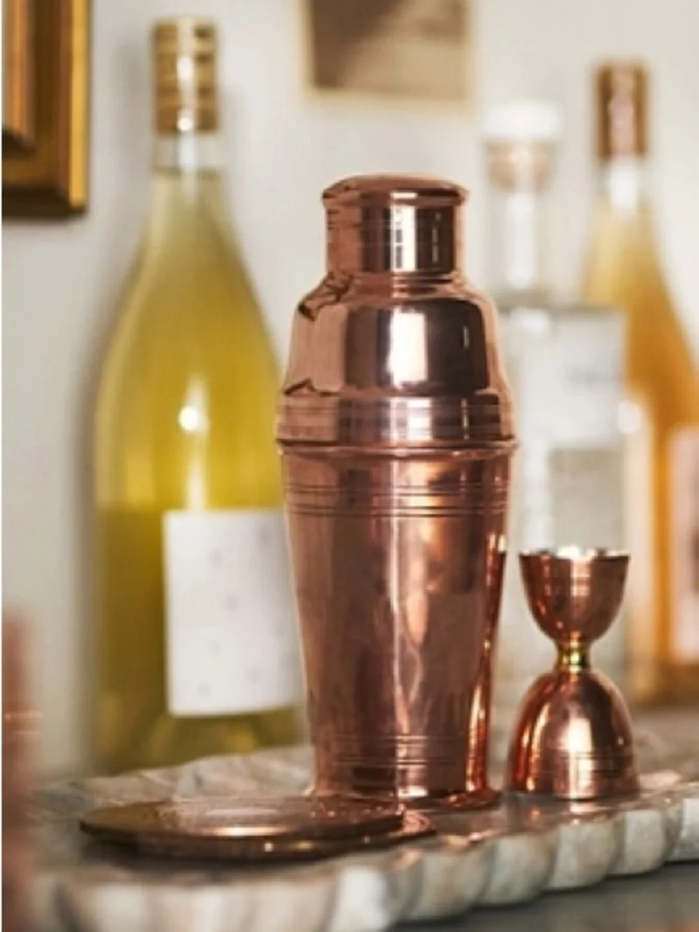 NWT Anthropologie Coppermill Vintage Inspired Copper Cocktail Shaker & Jigger